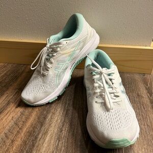 Asics Women's White and Mint Athletic Shoes